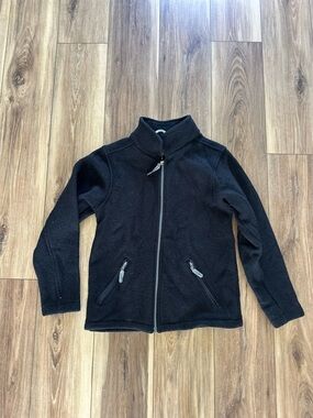 IBEX womens wool full zip black jacket size small